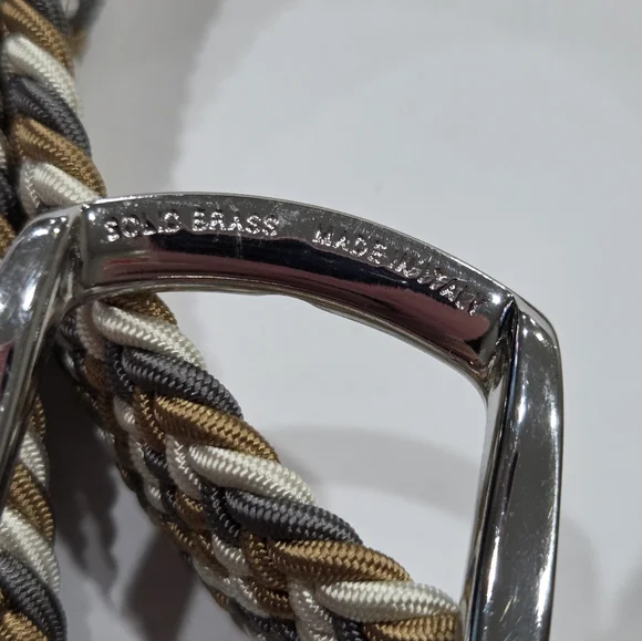 NWT Faherty Brown and Gray Woven Cord Men's Belt Sz.40